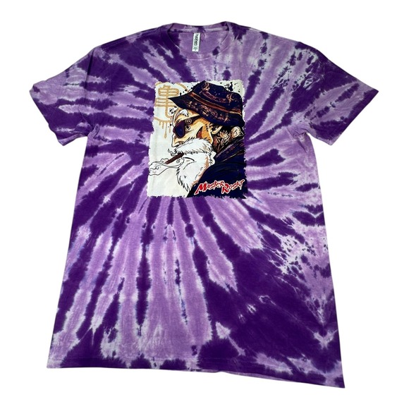 Hyphen Los Angeles Tie Dye Graphic T-Shirt Purple Anime Manga Master Roshi‎ (M) - Picture 1 of 8